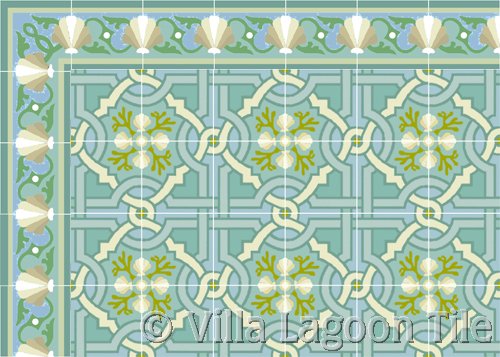 Tropical design flooring for beach cottage look
