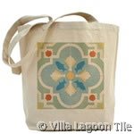 Canvas tote bag with Cuban Tile design