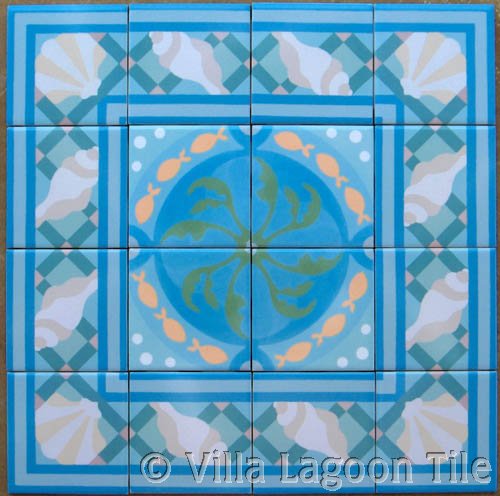 Ceramic backsplash tile mural