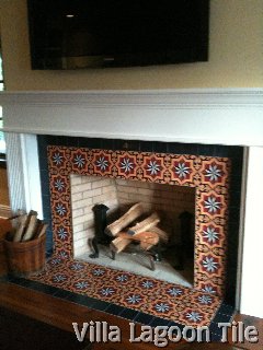 Ceramic fireplace accent tile