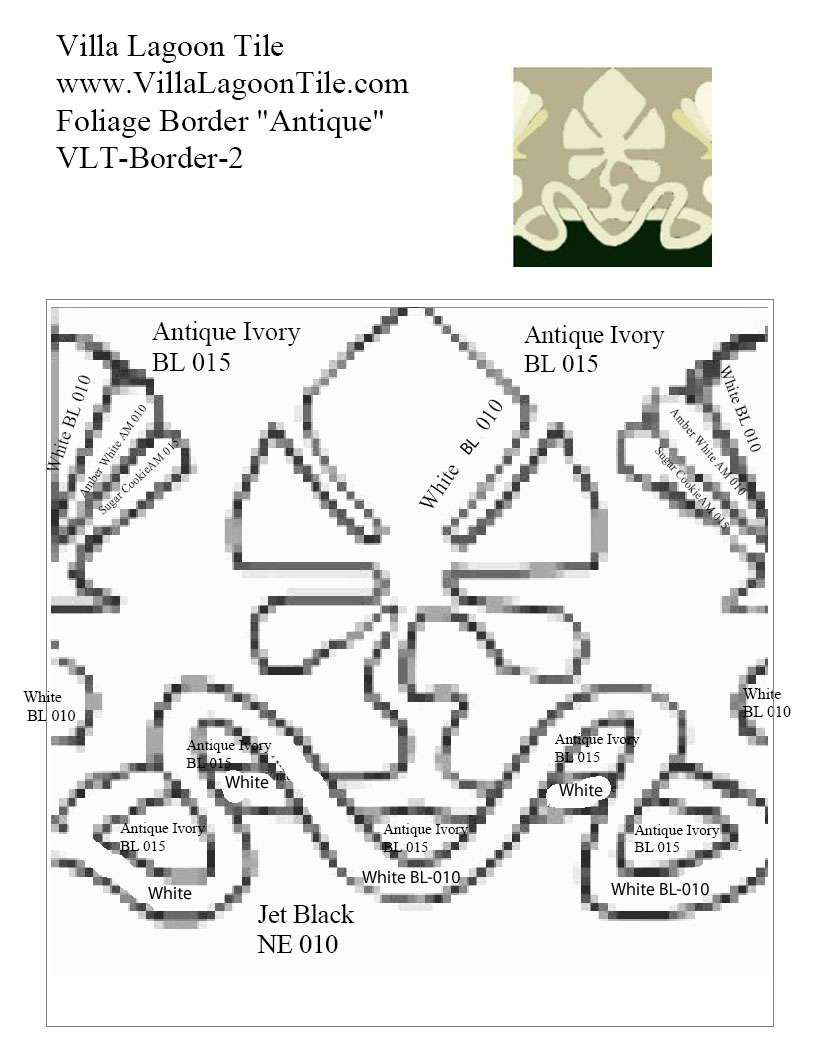 Cement Tile Foliage border Antique Color Map