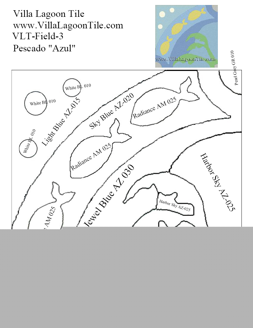 Color map of Pescdo Azul cement tile.