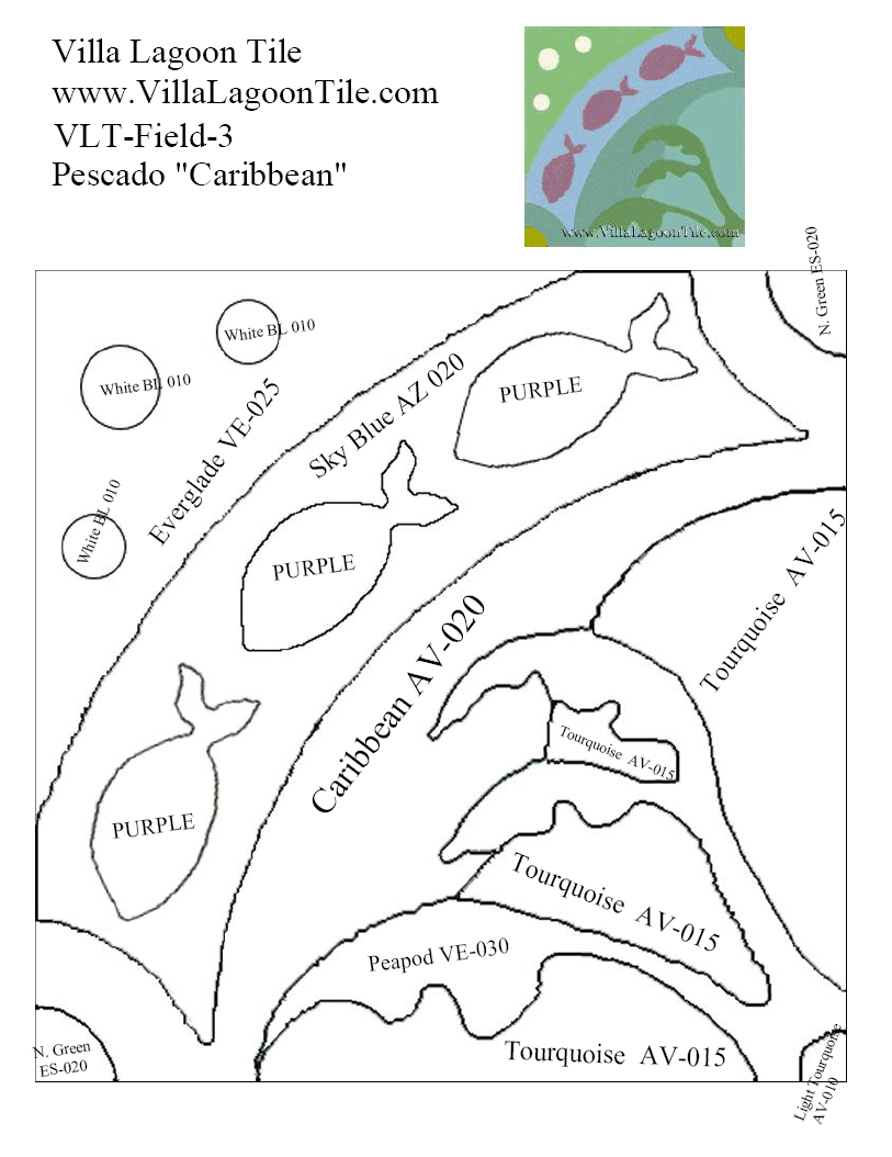Color map of Pescado Caribbean cement tile.