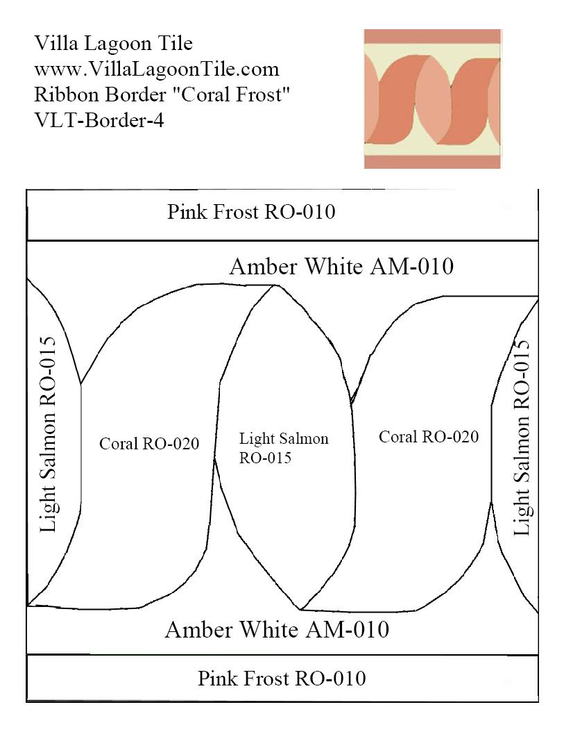 Color map for Ribbon Border Coral Frost Cement Tile