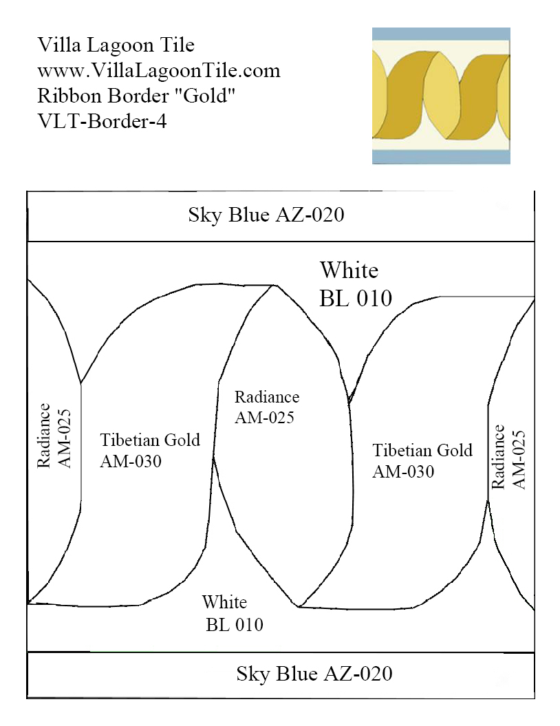 Ribbon border cement tile color map