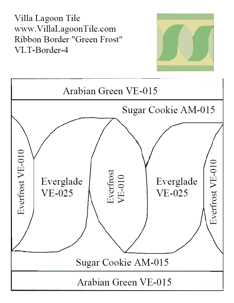 Color map of Border tile ribbon green frost