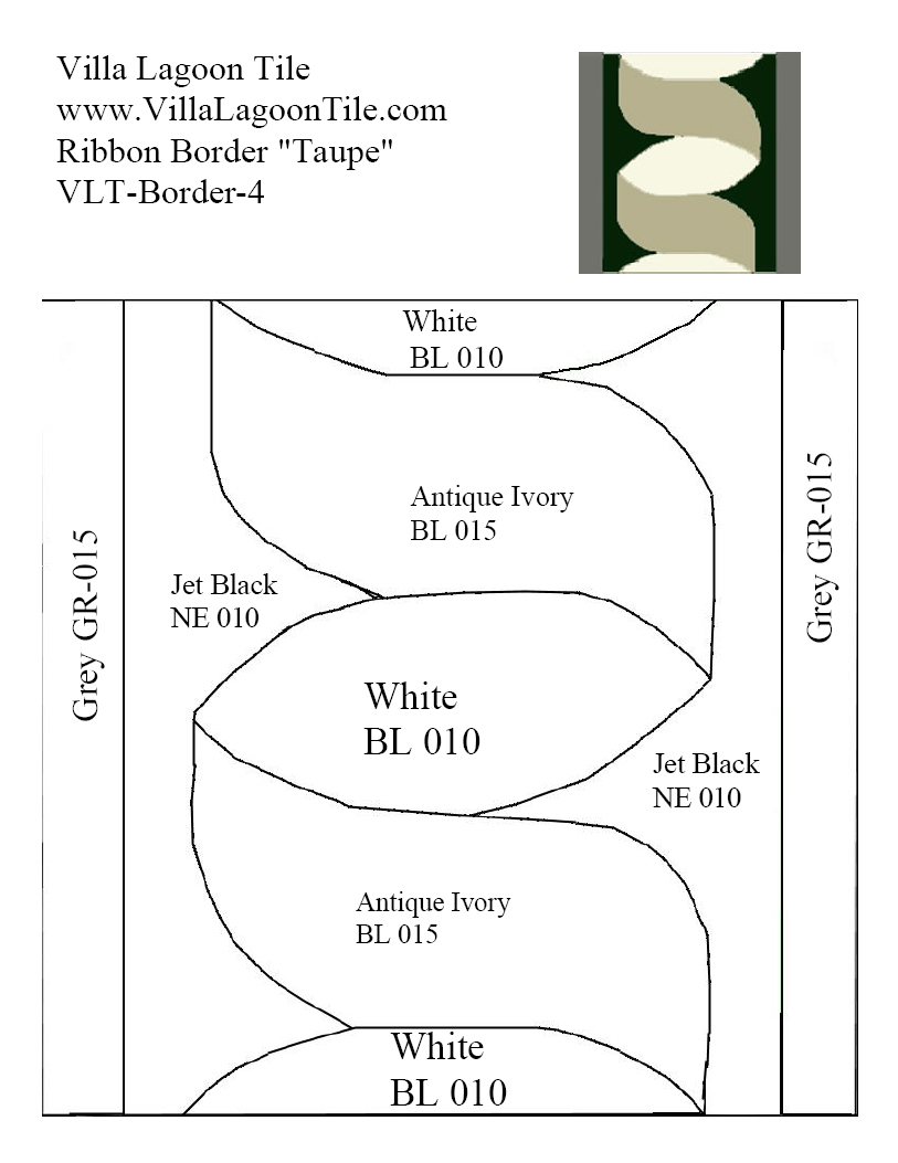 Color map of Cement tile ribbon border taupe