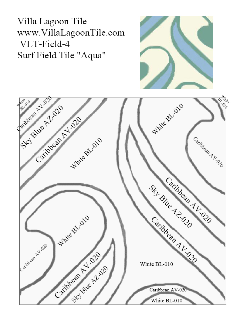 Cement tile surf agua color map