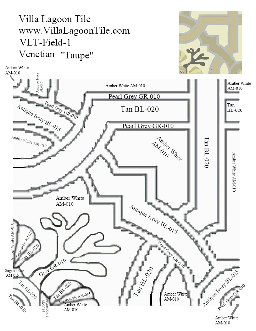 Color map of Venetian Taupe cement tile