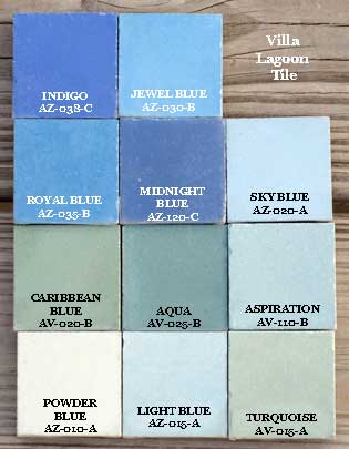 Blue colors cement tiles tints