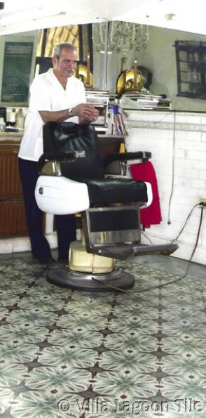 Cuban tile in barbershop