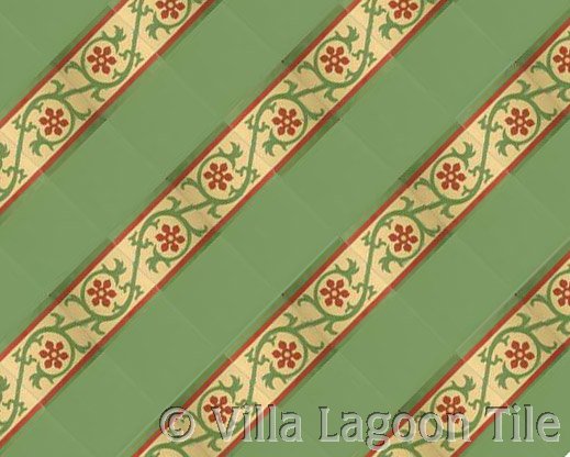 Cuban tile border diagonal layout