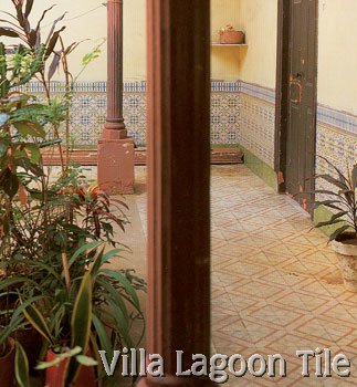 Old Cuban courtyard tile flooring