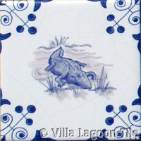 Delft coastal tile with alligator