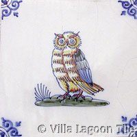 delft tiles blue and white birds