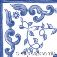 Delft tile backsplash border