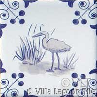 Blue and white delft tile