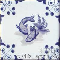 Blue and white Holland tile