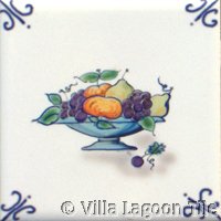 small bowl of fruit delft tile