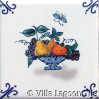 delft type tile with fruit basket
