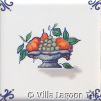 ceramic backsplash tile with fruit