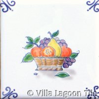 hand painted delft style tile