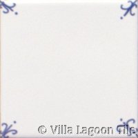 Plain Dutch tile with scroll corners