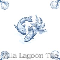 tile with fish and sea shells