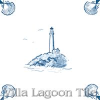 tile with light house
