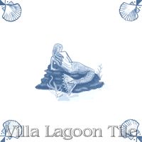 tile with mermaid and sea