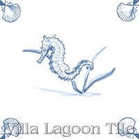 tile with sea horse