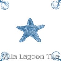 tile with starfish in delft style