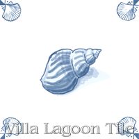 tile with whelk sea shell