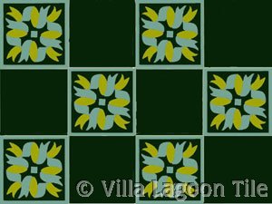cement tile floor with solid colors and patterns