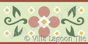 Floral narrow border tile