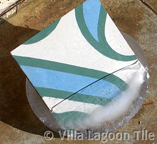 cement tile in ice