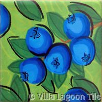 Blueberry fruit deco  tile
