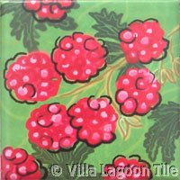 Raspberry deco fruit tile