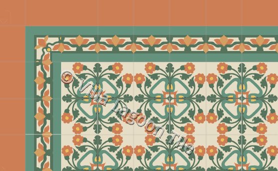 Clavel cement tile with flowers
