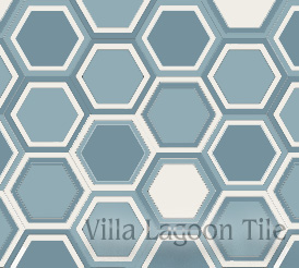 Rings pattern on a hexagonal tile