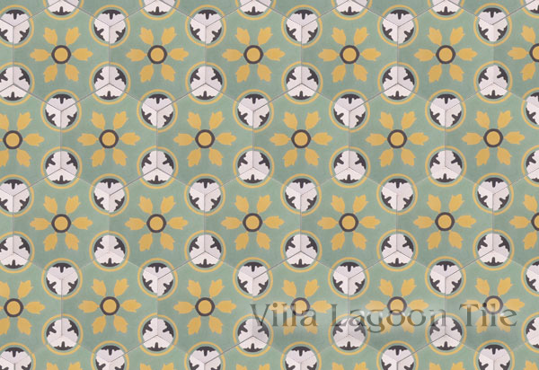 An all over design of hexagonal tiles