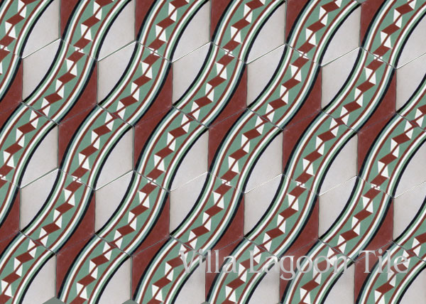Jazzy stripe hexagonal tiles