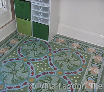 Office floor of cement tile