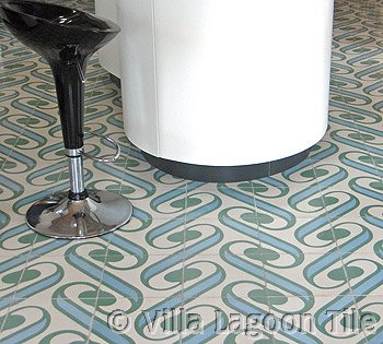 Cement tile on kitchen floor