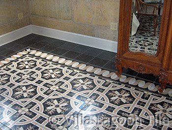 Formal pattern cement tile-trapani midnight