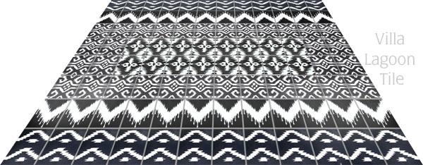 Ikat rug tile floor