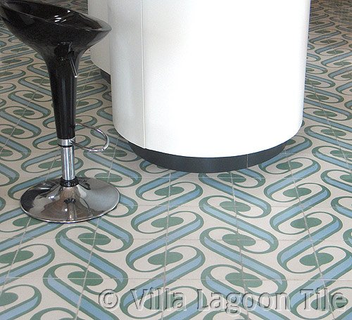 Surf Agua kitchen floor of cement tile