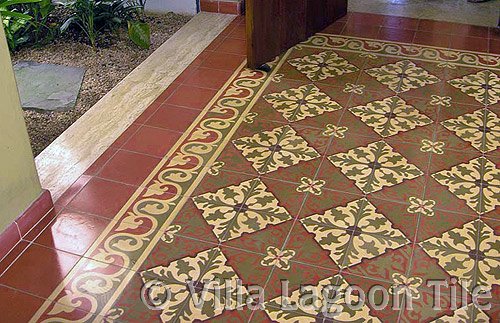 Cement tile atrium and foyer floor 