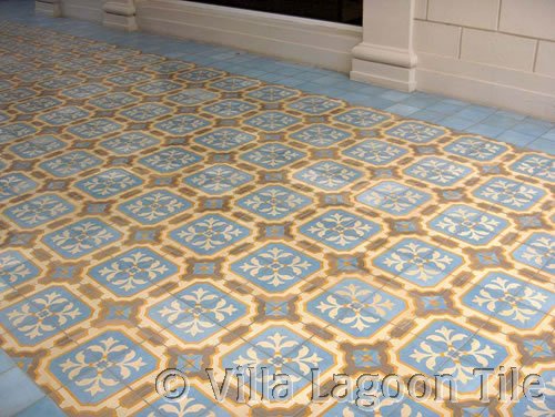 Cement tile pavement outdoors