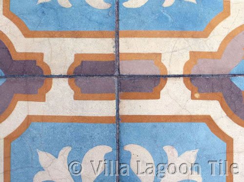 Cement tile paving crazing and color variations